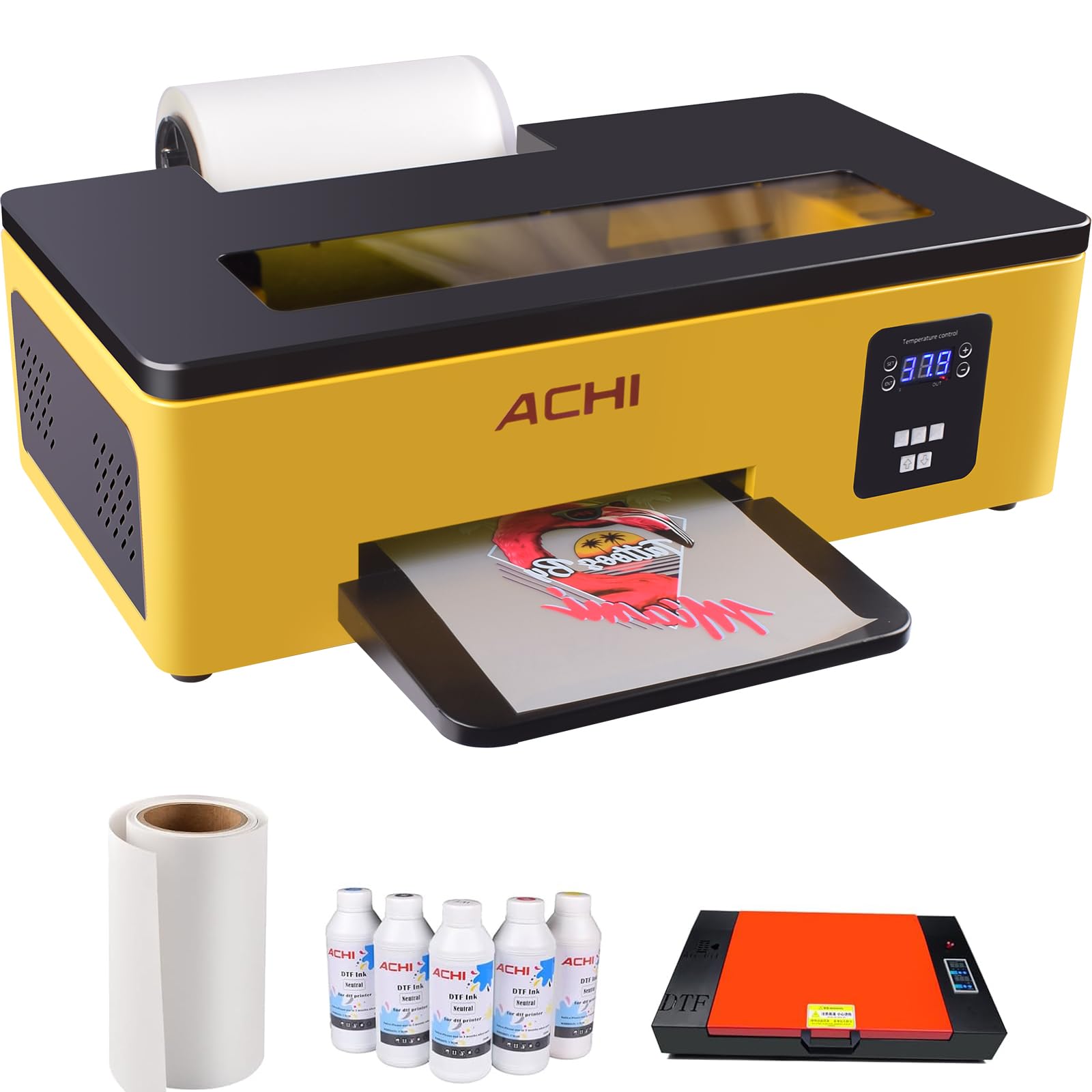 Macchina per stampare DTF A4 L800, pacchetti di stampante DTF, macchina per stampare T-shirt A4 con forno, inchiostro 5 * 250ML, 100M DTF Fim diretta al trasferimento di calore della pellicola