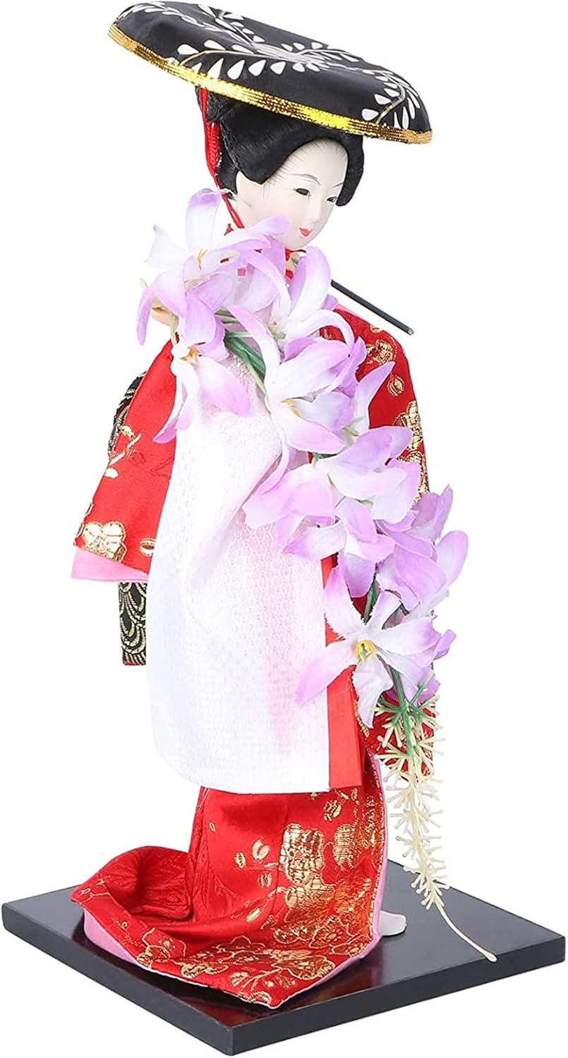Japanese Decor Doll Kimono Geisha Girl Statue 3D Chinese Dolls Desktop Decor Figurine Gift for Home Office Christmas Birthday Wedding Oriental Collectible,G