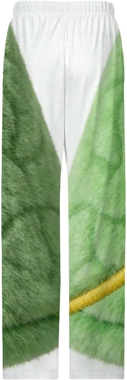 Fuzzy Green Dome Women's Loose Fit Pajama Pants with Pockets Lightweight Sleepwear Lounge Bottoms