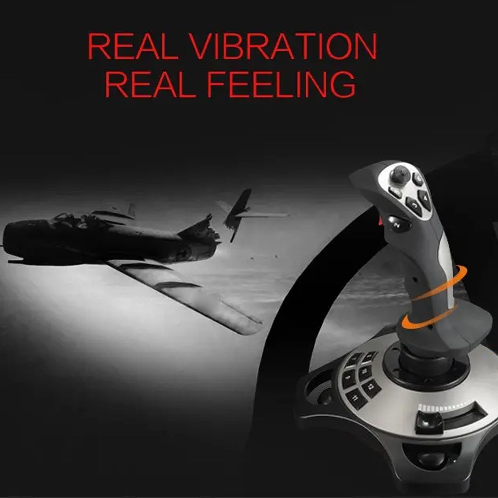 Tomantery Controlador de Joystick Flight Simulator USB con Cable con Vibración y Acelerador para Entusiastas de los Juegos