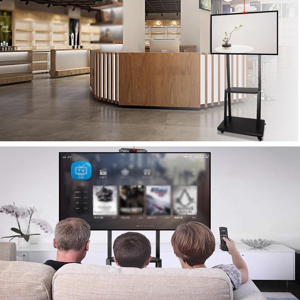 Adjustable LED TV Stand, Swivel Base for 32-65 Inch TVs, Height-Adjustable Floor Mount for Bedroom & Living Room, Modern Flat Panel Bracket