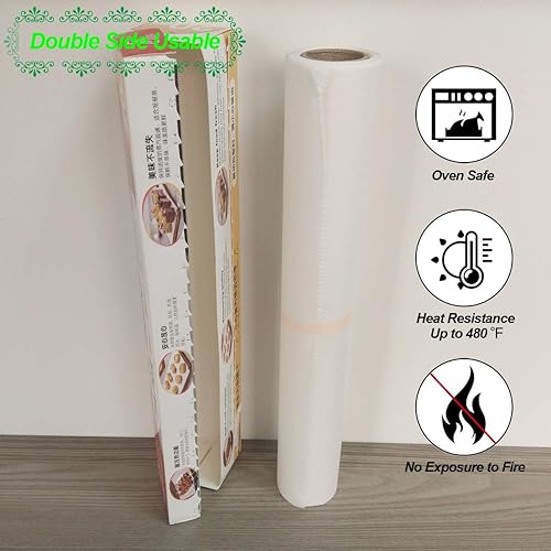 Miniatura 2 de Rollo de papel de pergamino antiadherente para hornear reutilizable de grado alimenticio impermeable y aceite de cera 120in x 52ft de resistente