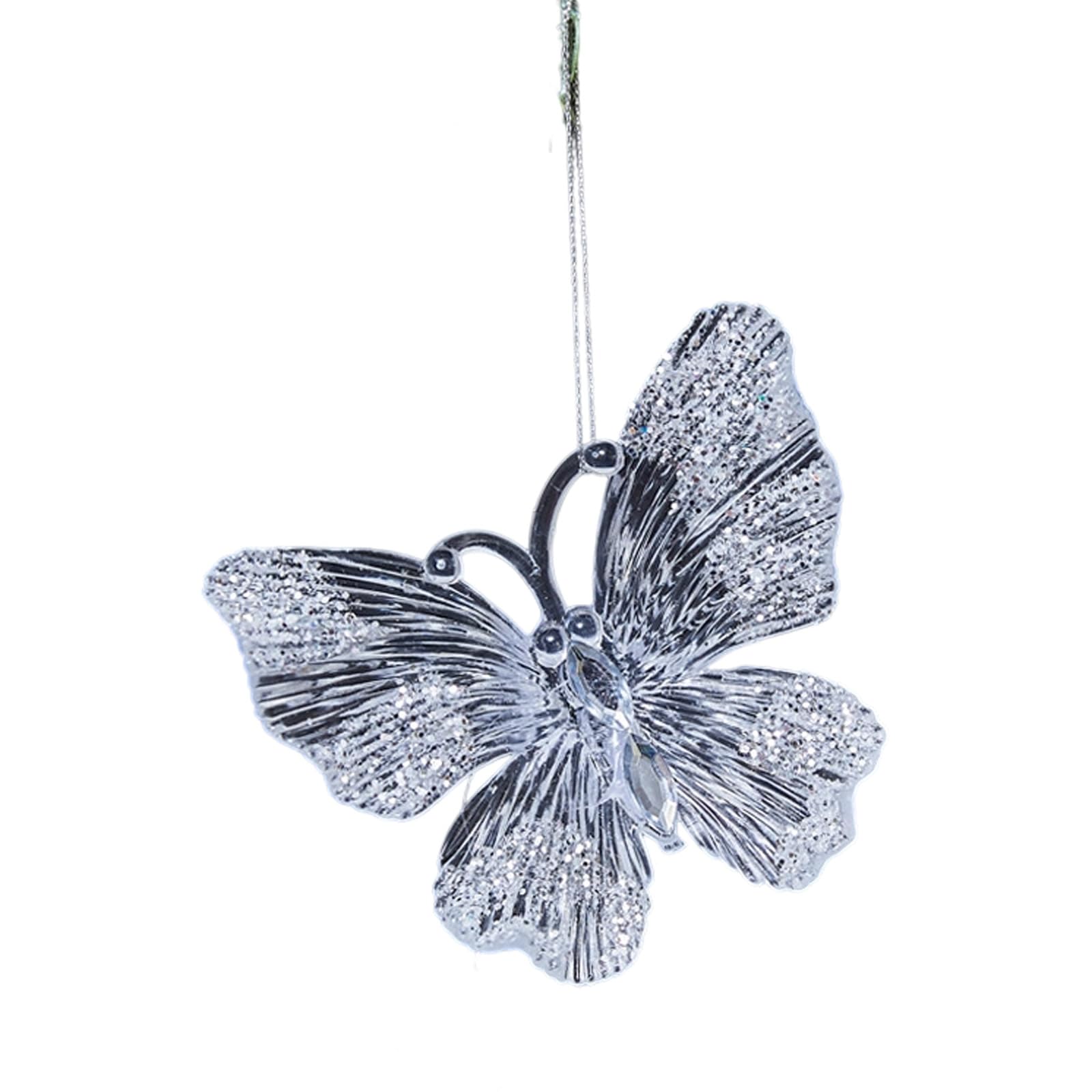 Nucelit Shatterproof Clear Acrylic Christmas Tree Hanging Decorations Shimmering Deer Butterfly Snowflake Hanging Ornament Glittering Festival Tree Decoration