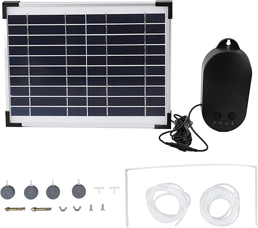 Image 15V 15W Fountain Aerator Pump, Solar Oxygen Pump, Solar Powered Pump for Pond Bird Bath Garden Patio Fish Tank Hydroponics Aquaculture
