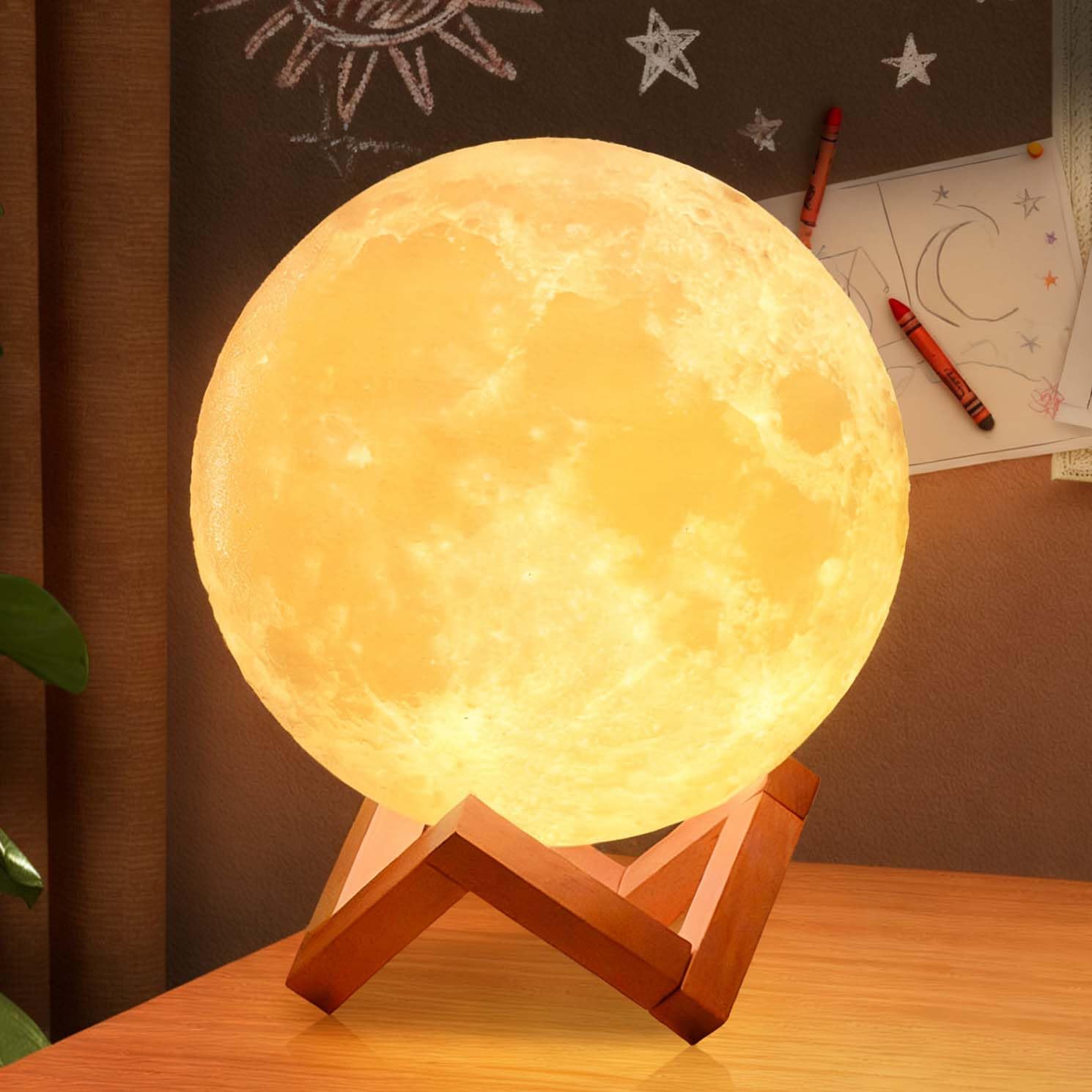 Moon Lamp Upgrade 128 Colors, Light Therapy Lamp, Valentines Day Gifts for Kids Girls Boys Teens Her Women, Ages 4 5 6 7 8 9 10 11 12 13 14 15 16 17 18-80 Year Old Birthday, 6 inch