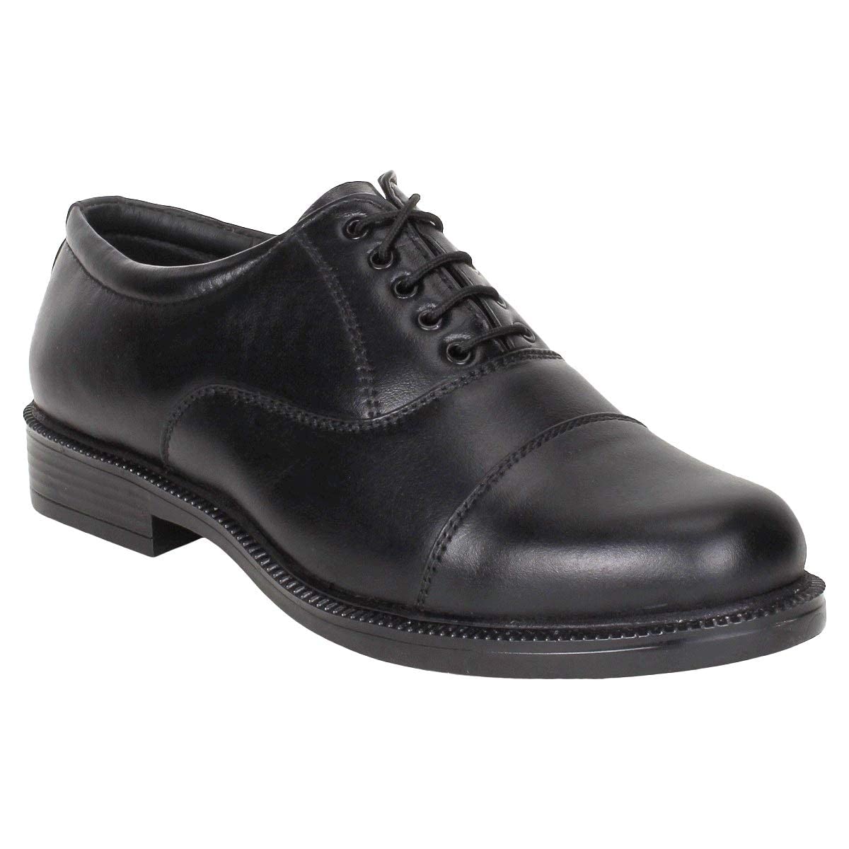 Royal ShoesMen's Leather Black Oxford Shoes Black Police Shoes Office Shoes Air-Force Shoes Formal Black Leather Shoes (Black II, Numeric_7)