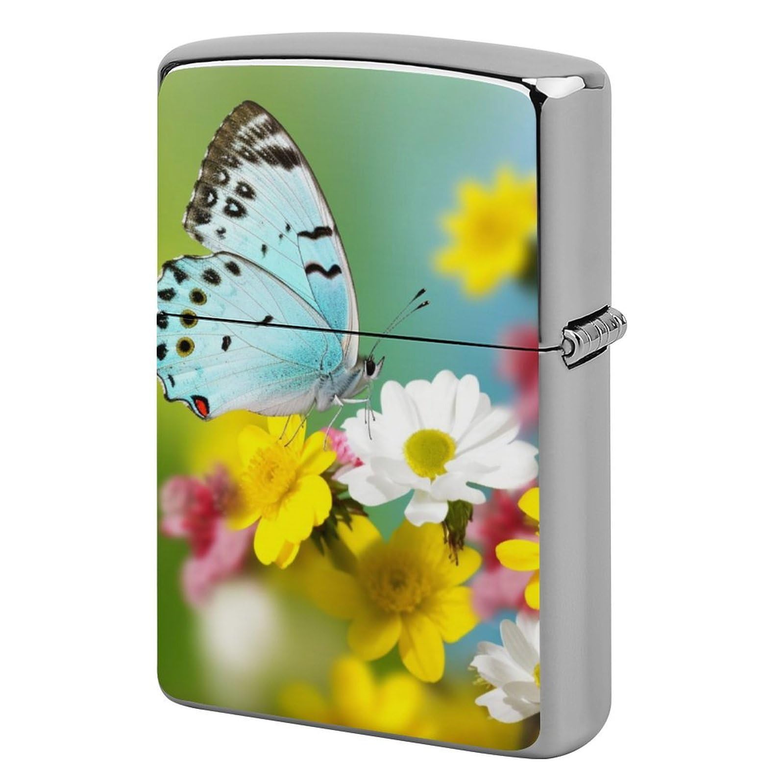 Spring Butterfly Lighter Case for Men, Personalized Lighter Cover for Valentine's Day Gifts, Flip-Top Lighters Shell for Outdoor, Portable Lighters Protective Sleeve