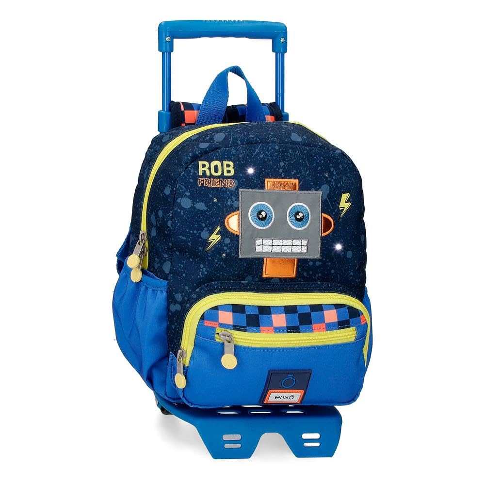 Enso Rob Friend Mochila guardería con carro Azul 23x28x10 cms Poliéster 6,44L