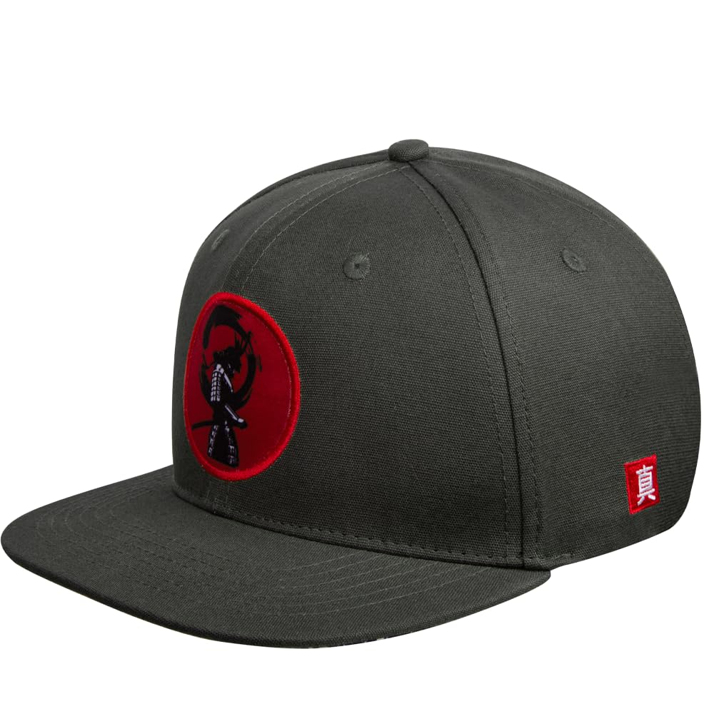 Nebelkind - Casquette snapback homme femme samouraï gris taille unique réglable casquette baseball unisexe style streetwear avec visière droite