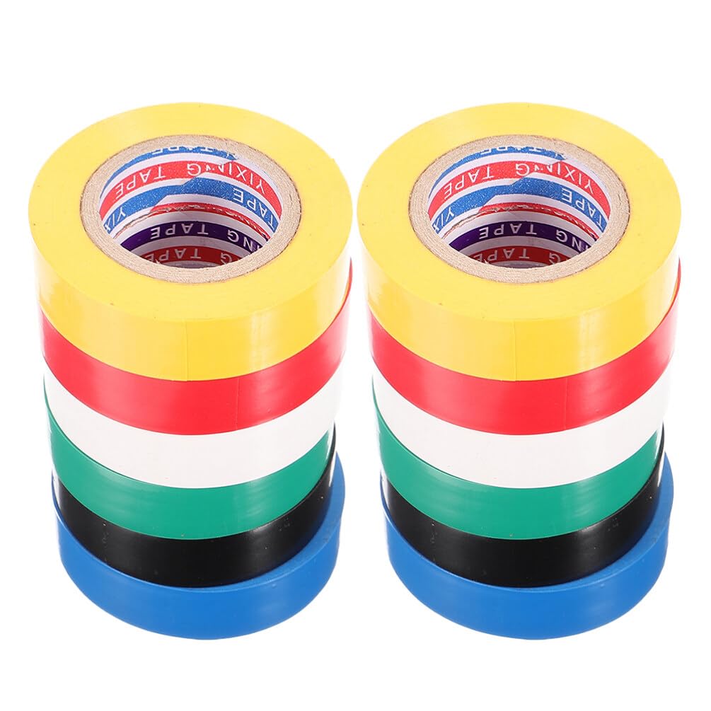 OUNONA 12 Rollen Elektro Isolierband aus Pvc Farbiges Isolierband für Innen und Außenbereich zur Drahtisolierung und Kabelbefestigung