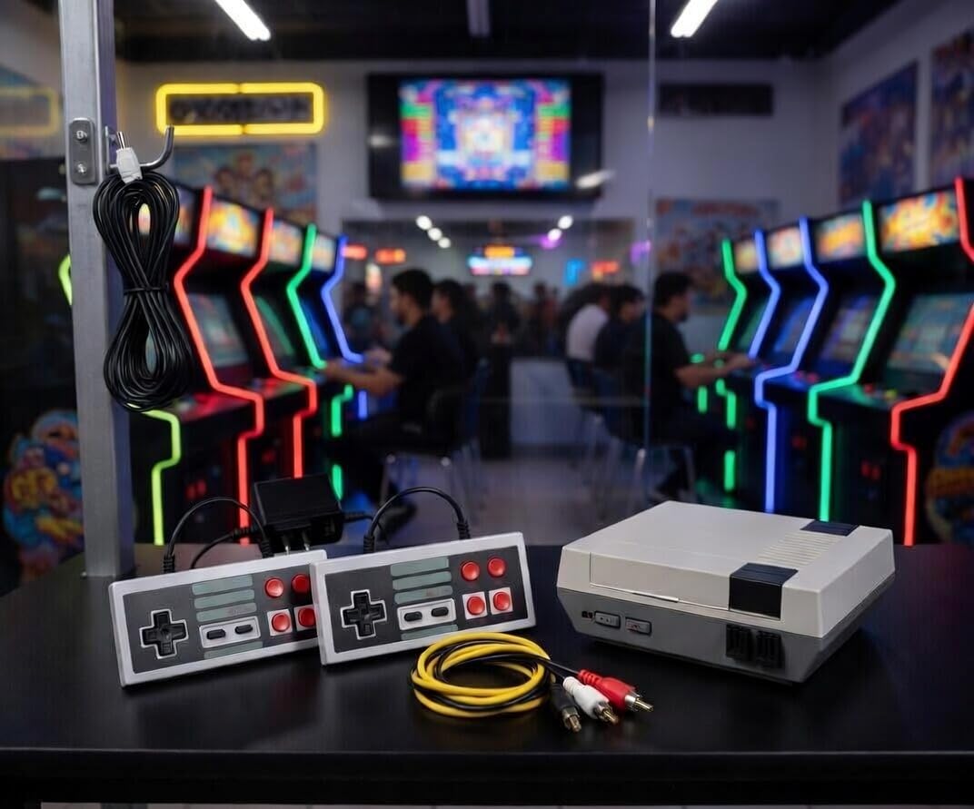 Video Game Console for TV, Built-in 620 Classic Games, with 2 Controllers and AV Cable 2