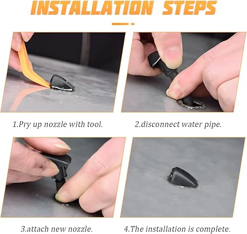 Miniatura 5 de Boquilla para limpiaparabrisas delantero de automóvil, 2 piezas de rociador de limpiaparabrisas de automóvil, repuesto automotriz duradero y