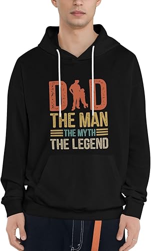 POOEDSO Dad The Man The Myth The Legend Sweatshirts For Men Women Casual Long Sleeve Sweatshirt Pullover Hoodie with Pocket