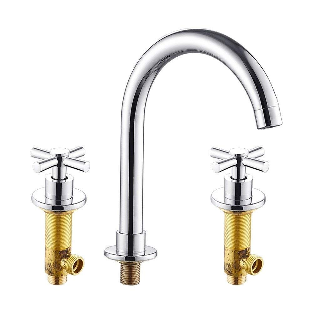 Robinet de cuisine chromé au style européen chic avec double poignée