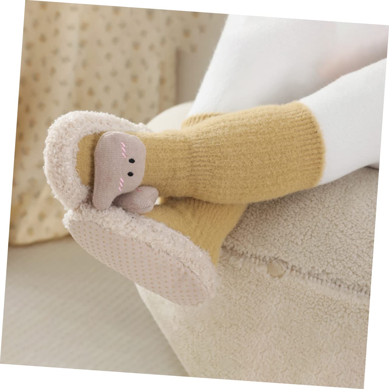 ibasenice 4pares Calcetines Antideslizantes para Bebés Diseño De Dibujos Animados Calcetines De Suelo para Niño Niña Talla Longitud De para Aprender Caminar y Uso Diario