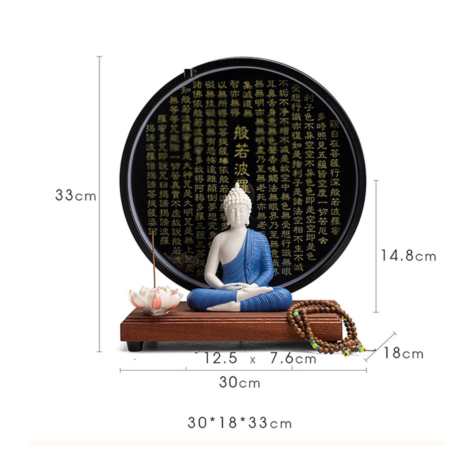 Estatuas de Buda Nuevo Adorno Chino de Buda Tathagata, cerámica for Sala de Estar, Oficina, Porche Creativo, Adorno Zen Estatua(03)