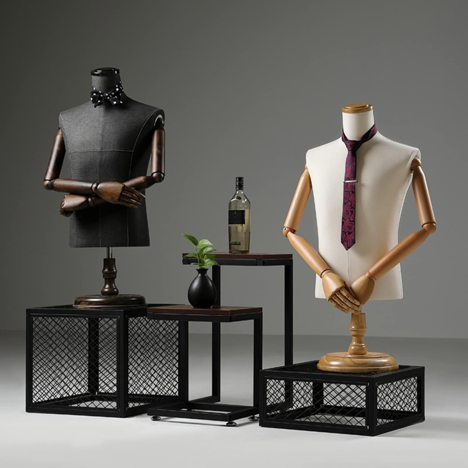 Schaufensterpuppe Mannequin Körper Torso Männlich, Kleidung Display Büste Dummy Manikins Kleiderform Mit Holzsockel Zum Nähen Schneider Kleid Schmuck Display