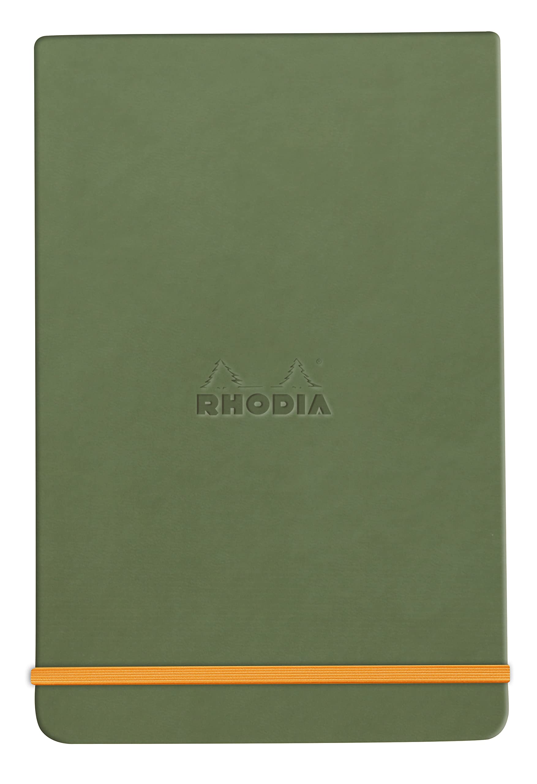 RHODIA 194385C - Sage Rigid Webnotepad Notebook - A5 - Lined - 192 Detachable Pages - Ivory Clairefontaine Paper 90 g/m - Bookmark, Elastic Closure - Faux Leather Cover - Rhodiarama
