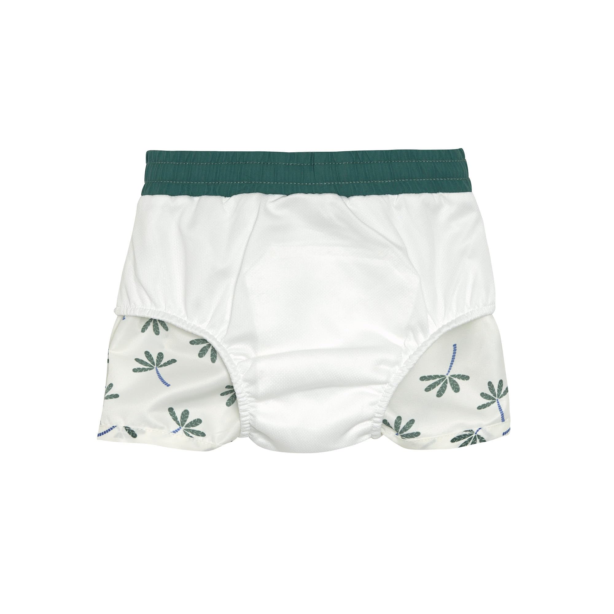 LÄSSIG Baby Kinder Badehose kurz mit UV-Schutz und integrierter Schwimmwindel/Boardie Shorts Palms Nature, 19-24 Monate, Größe: 92