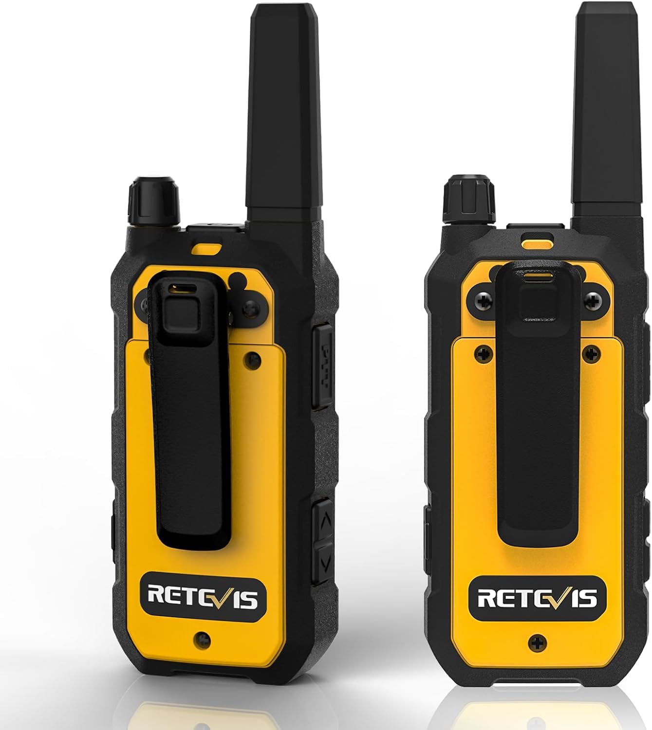 Retevis RB648 Talkie Walkie, Imperméable Radio Bidirectionnelle Longue Portée IP67, Anti-Chute, Anti-poussière, PMR446, Double PTT, 2000mAh, Talkies-Walkies pour Agriculture (2 Pièces, Jaune)