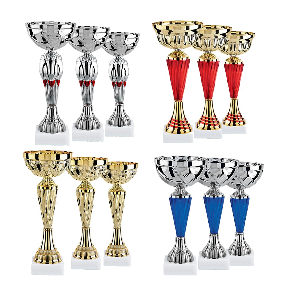 Lot de 12 Coupes Trophées Récompenses 19 à 23 cm