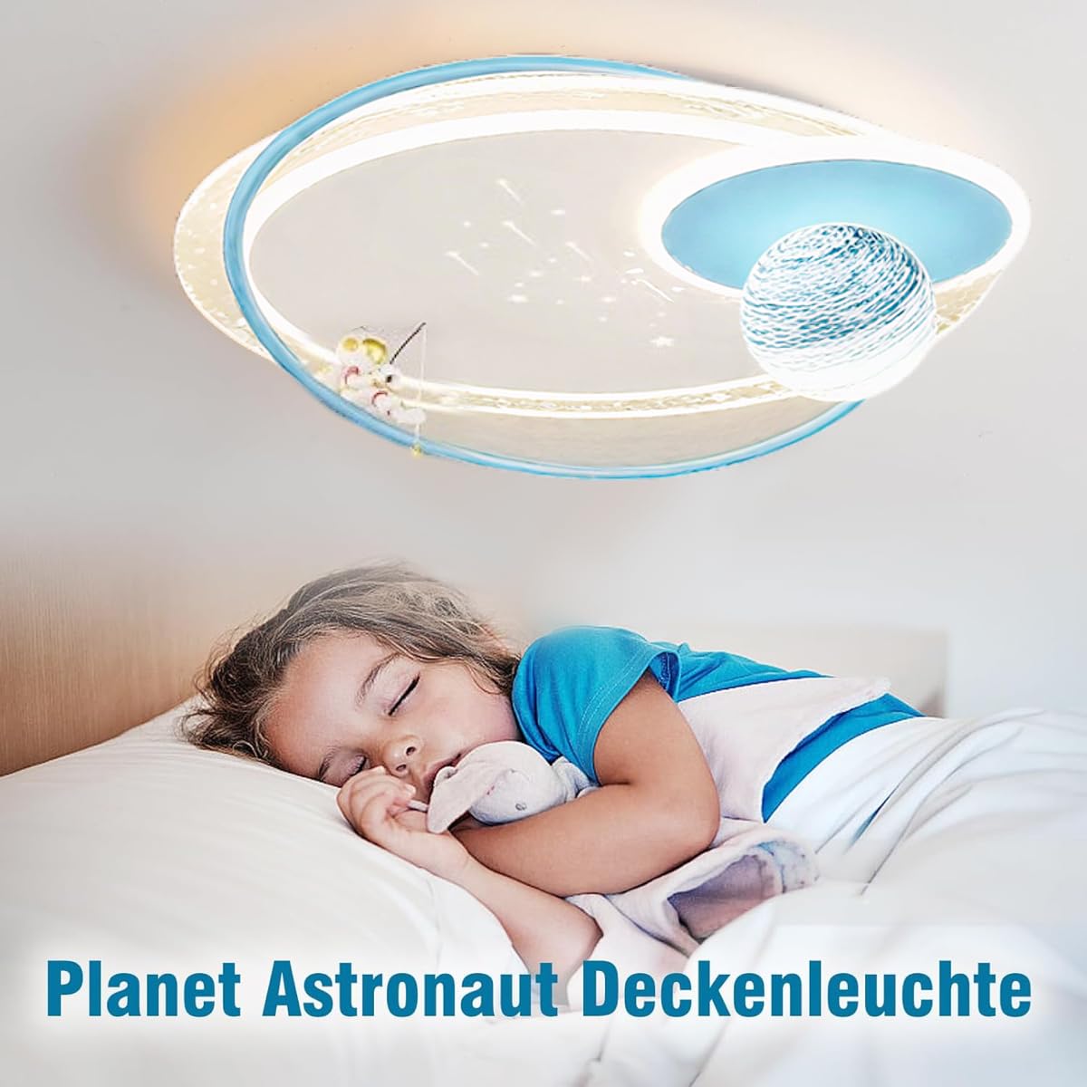 LED Kinder Deckenlampe, Mond Astronaut Deckenleuchten für Kinderzimmer Dimmbar Deckenleuchte mit Fernbedienung & APP Kreative Kinderzimmerlampe Schlafzimmer Decke Lampe Für Jungen und Mädchen Zimmer