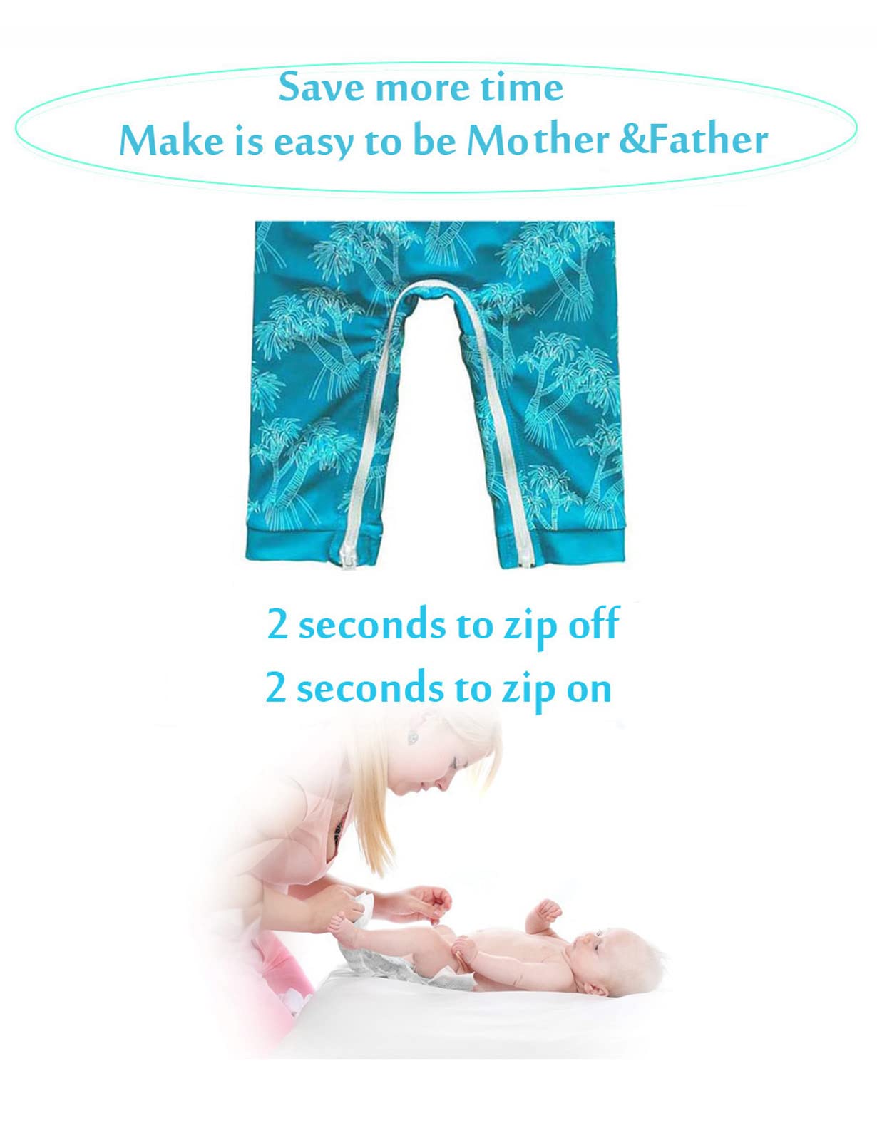 weVSwe Baby Toddler Boy Swimsuit Long Sleeve Baby Swimwear UPF 50+ Sun Protection Rash Guard Swimming Costume with Crotch Zipper 0-3 Years — view 32