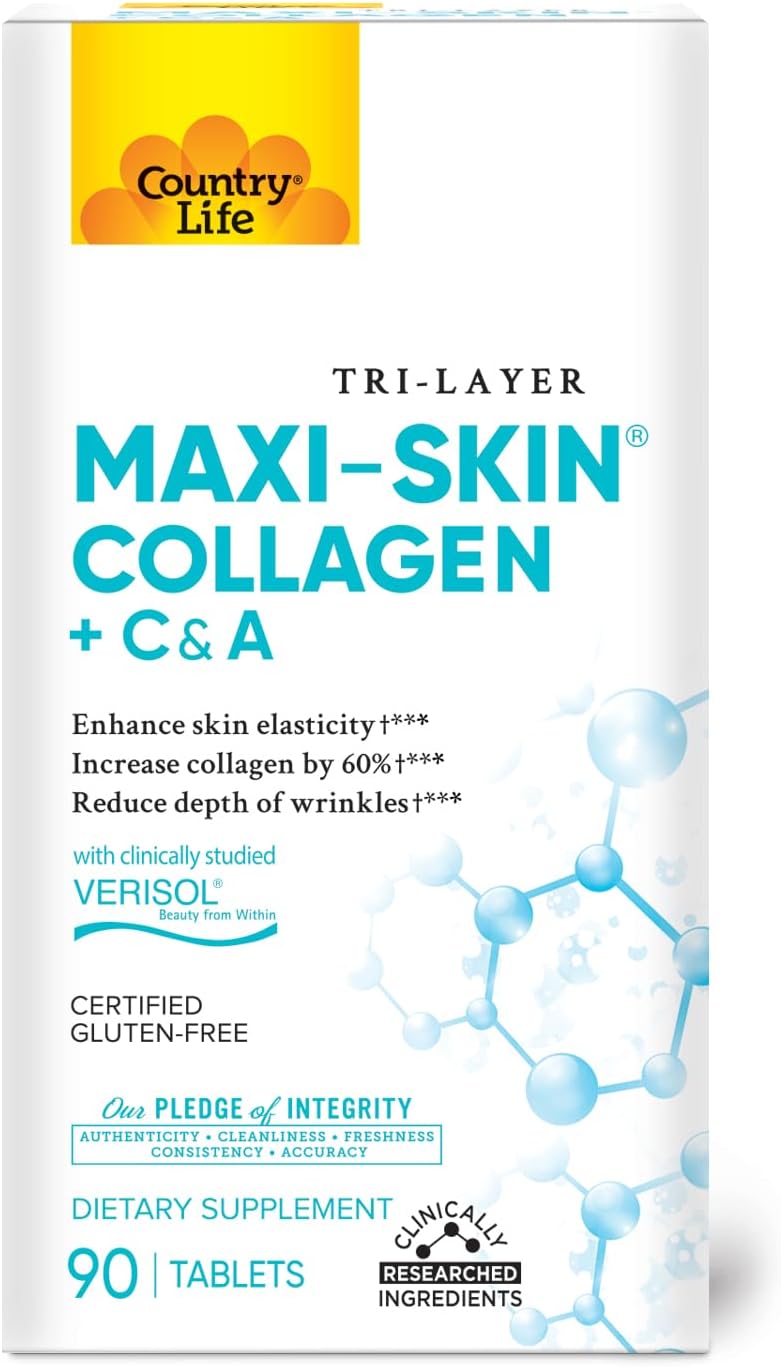 Tri Layer Maxi-Skin, Collagen Plus C&A, 90 Tablets