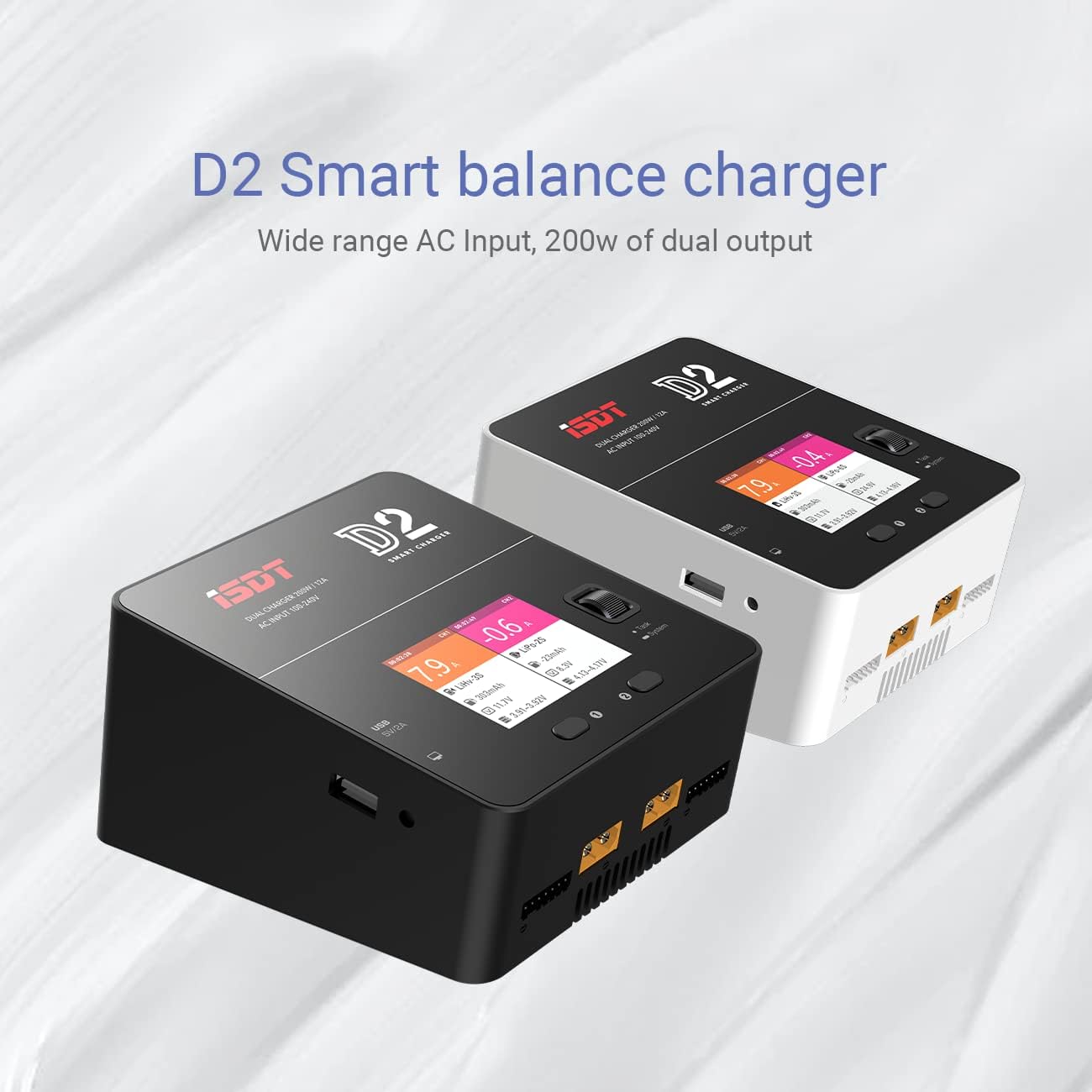 ISDT lipo Battery Charger D2 MK2 with AC 2x200W Dual Output Mode,Hobby Smart Lipo Charger Discharger for 1-6S Li-ion Life NiCd NiMH LiHV PB Smart Battery - Image 2