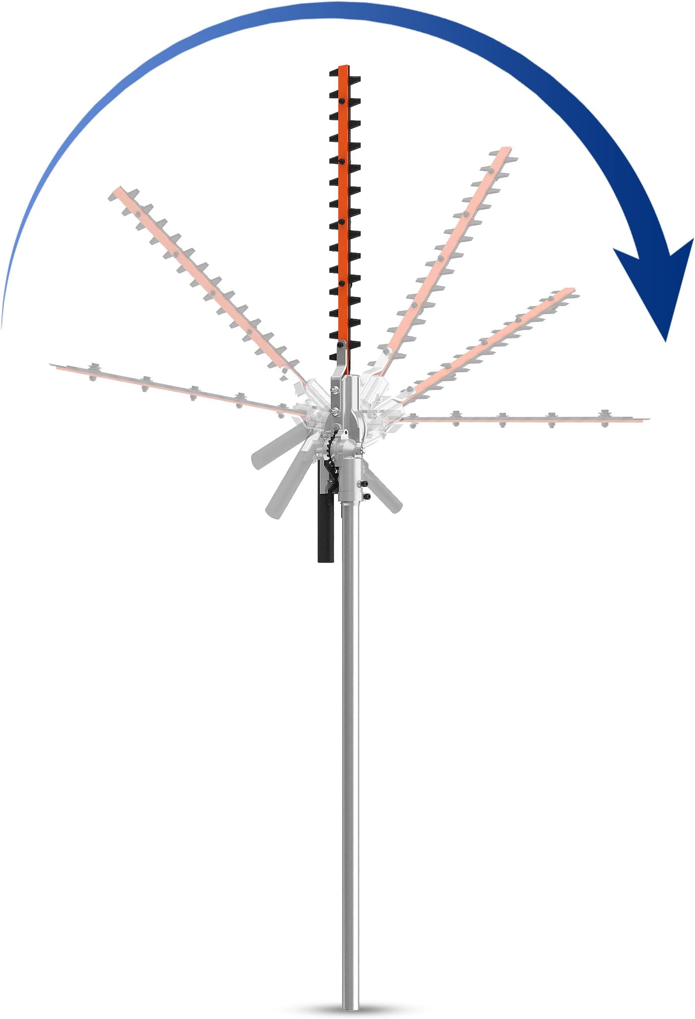 SUNSEEKER 16" Hedge Trimmer Attachment Universal, Dual Action Articulating,Heavy Duty Steel Material, 12 Angle Positon