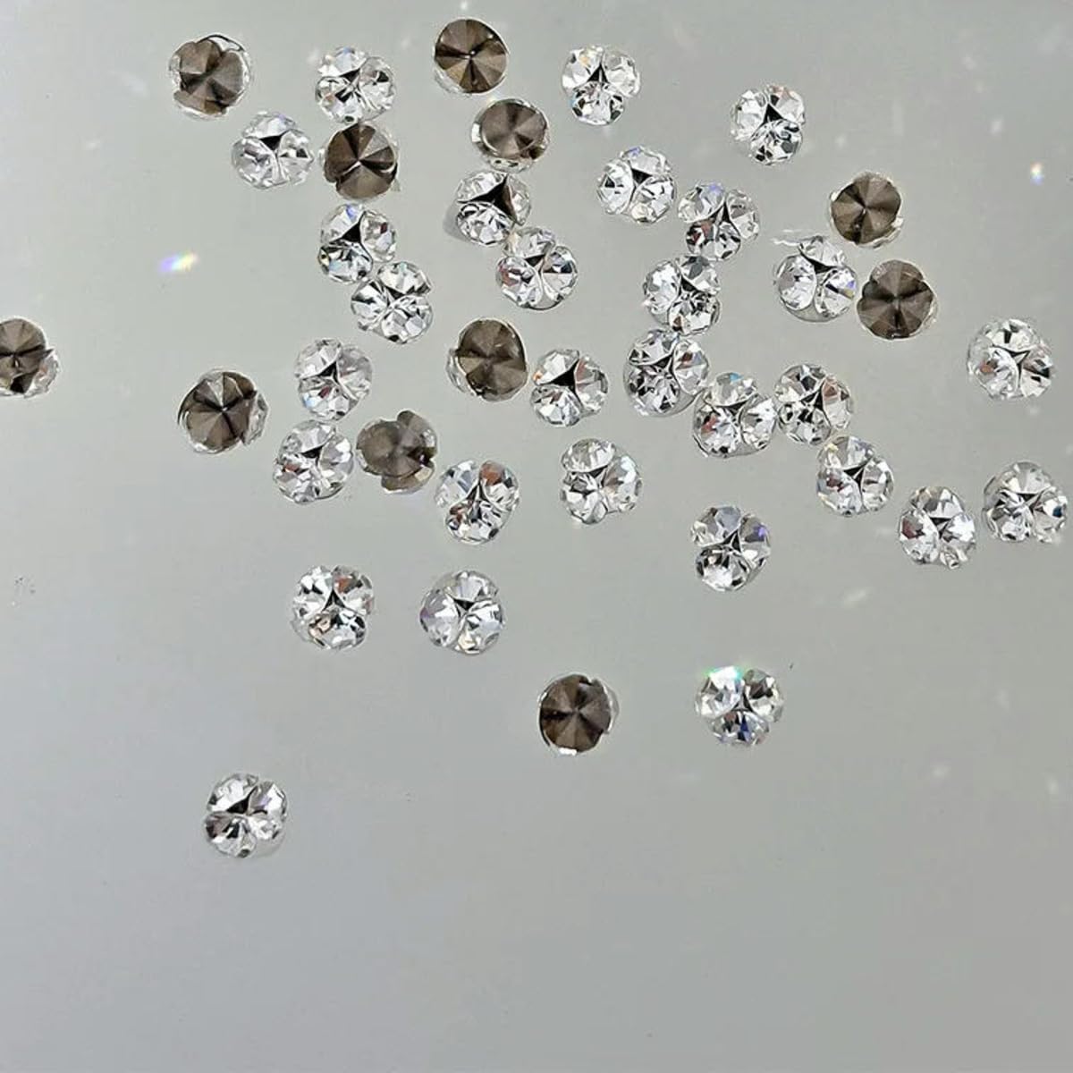 CIVIOOH 20Pcs 3D Clear Nail Art Rhinestones 2-6mm Sparkle Mini Diamonds Nail Art Decorations DIY Crafts Manicure Accessory
