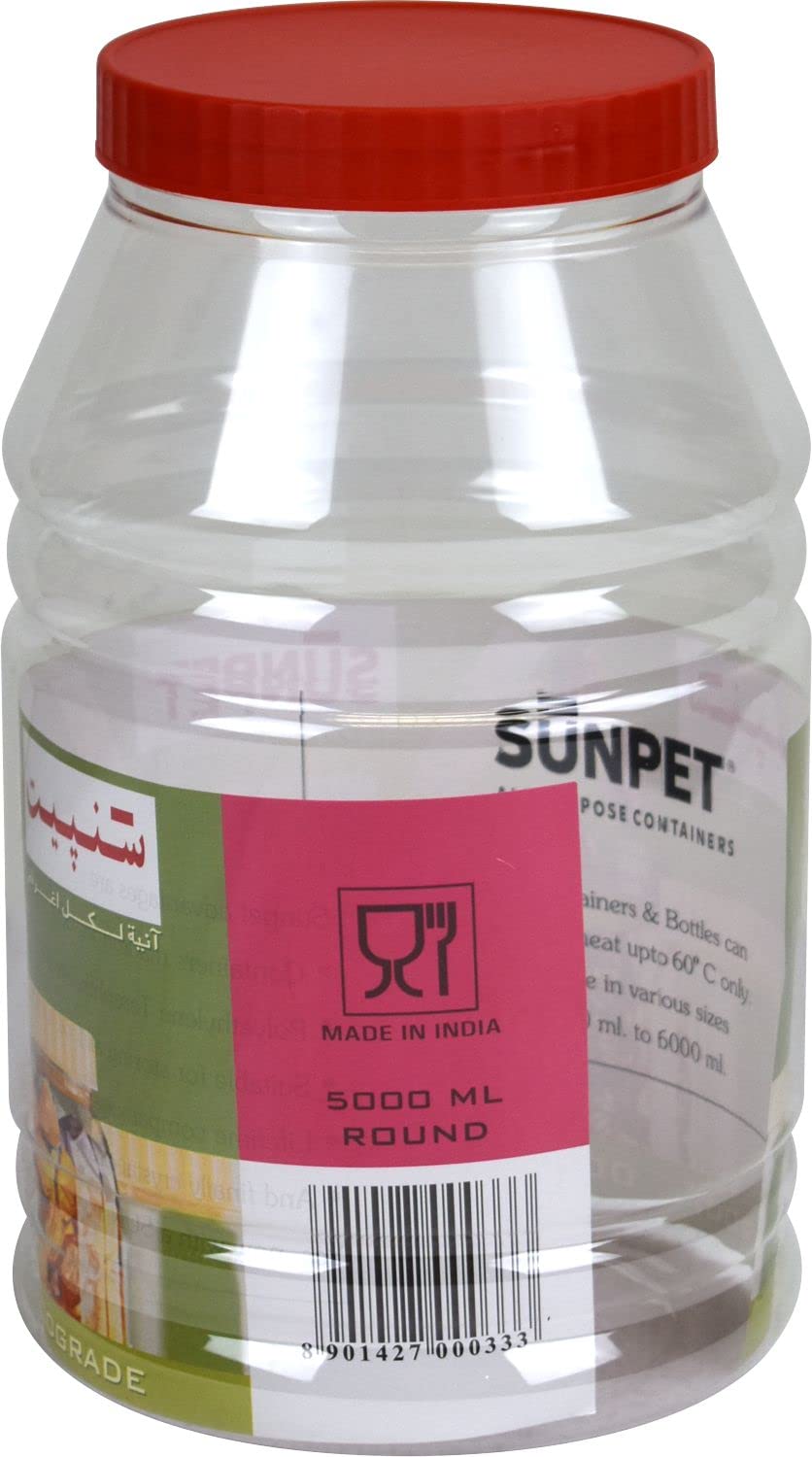 Sterling Ventures P.E.T. Jars, Food safe, Clear Food Storage Containers. (5000ml) โ image 1