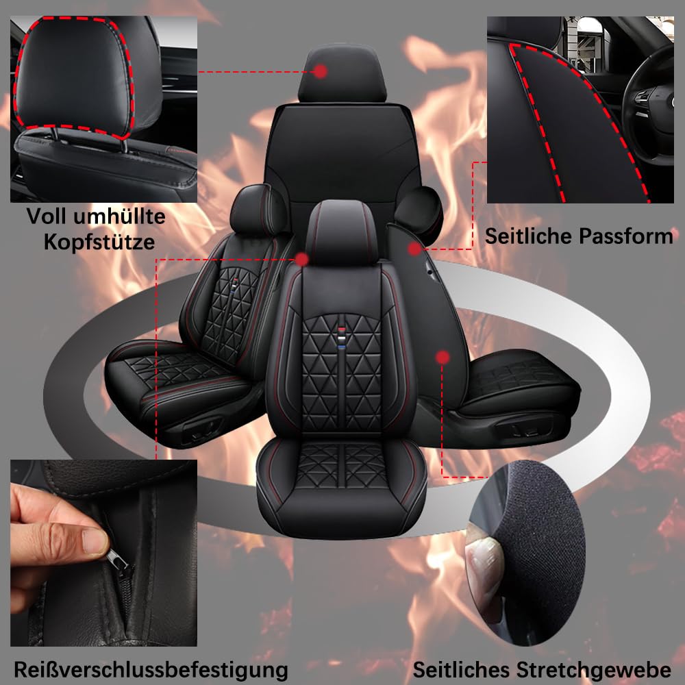 Pokrowce na siedzenia samochodowe na przednie siedzenia samochodowe, zestaw 2 szt., pokrowce na siedzenia samochodowe ze skóry, uniwersalny zestaw nadający się do Hyundai Accent Elantra Grand Santa Fe