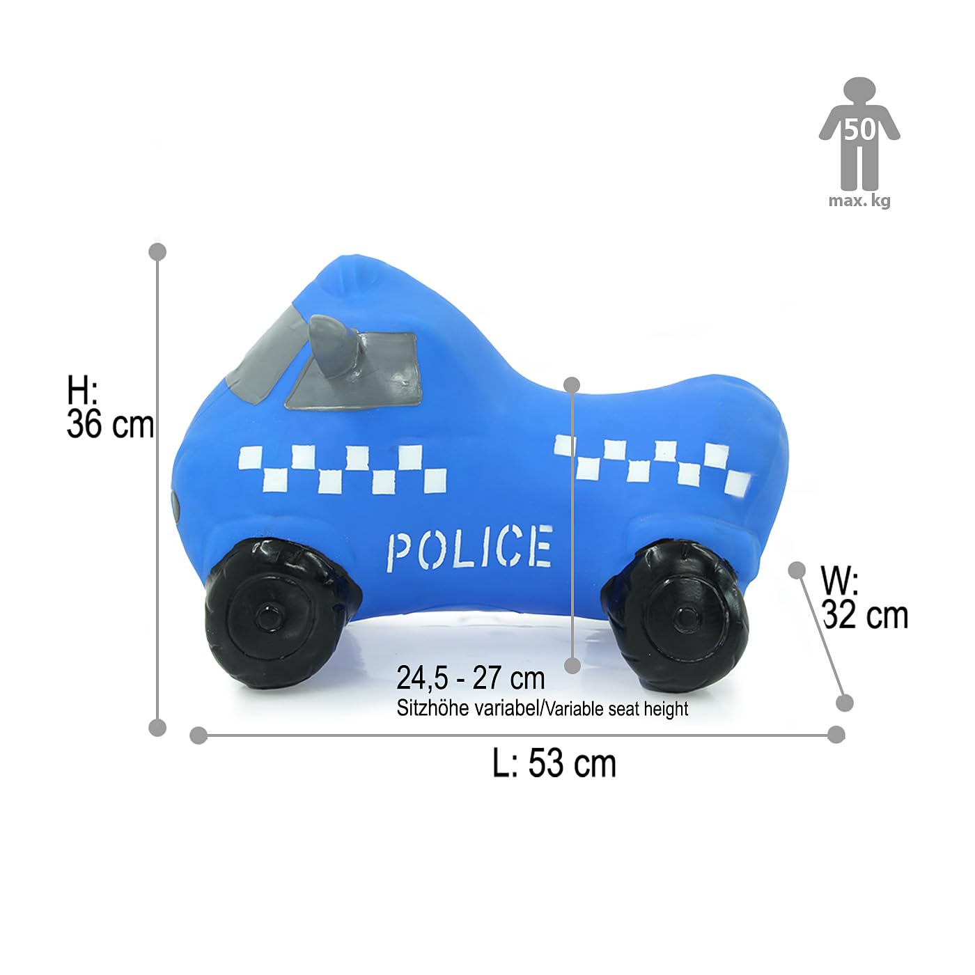 Jamara 460455 - Coche saltarín Police Truck con Bomba