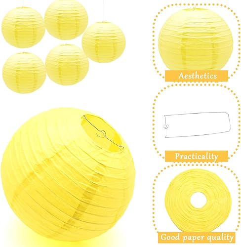 Miniatura 9 de Ruidee 6 linternas de papel decorativas redondas colgantes para cumpleaños, bodas, Navidad, novia, decoración del hogar, decoración de fiestas (12