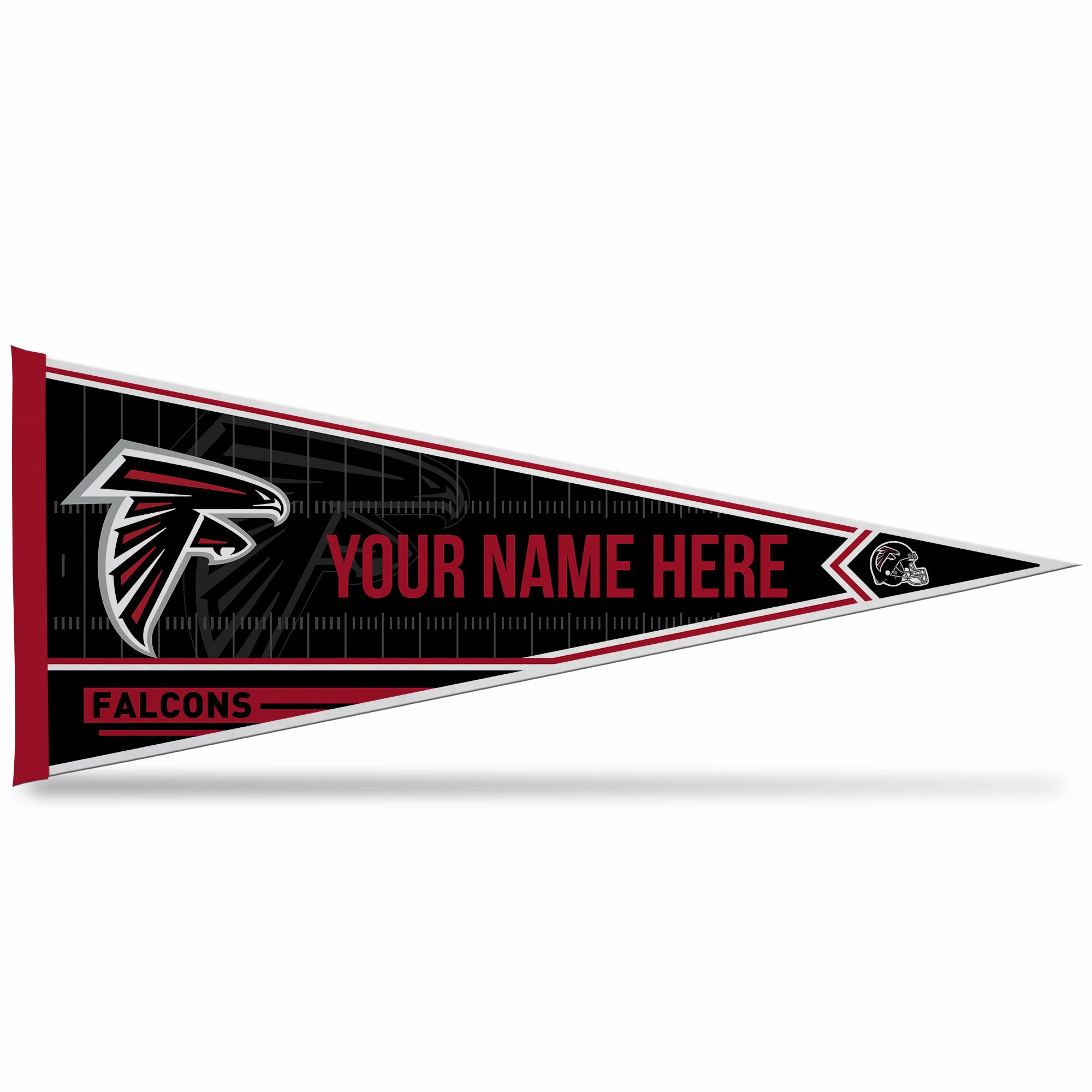 Rico Industries NFL Football Atlanta Falcons Personalized - Custom 12" x 30" Soft Felt Pennant - EZ to Hang