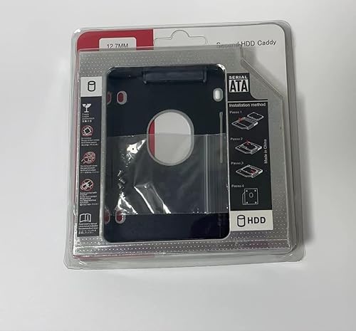 Reemplazo universal de 0.500 in SATA a SATA 2nd SSD HDD HDD Caddy Caddy para portátil universal CDDVD-ROM bahía óptica (0.500 in)