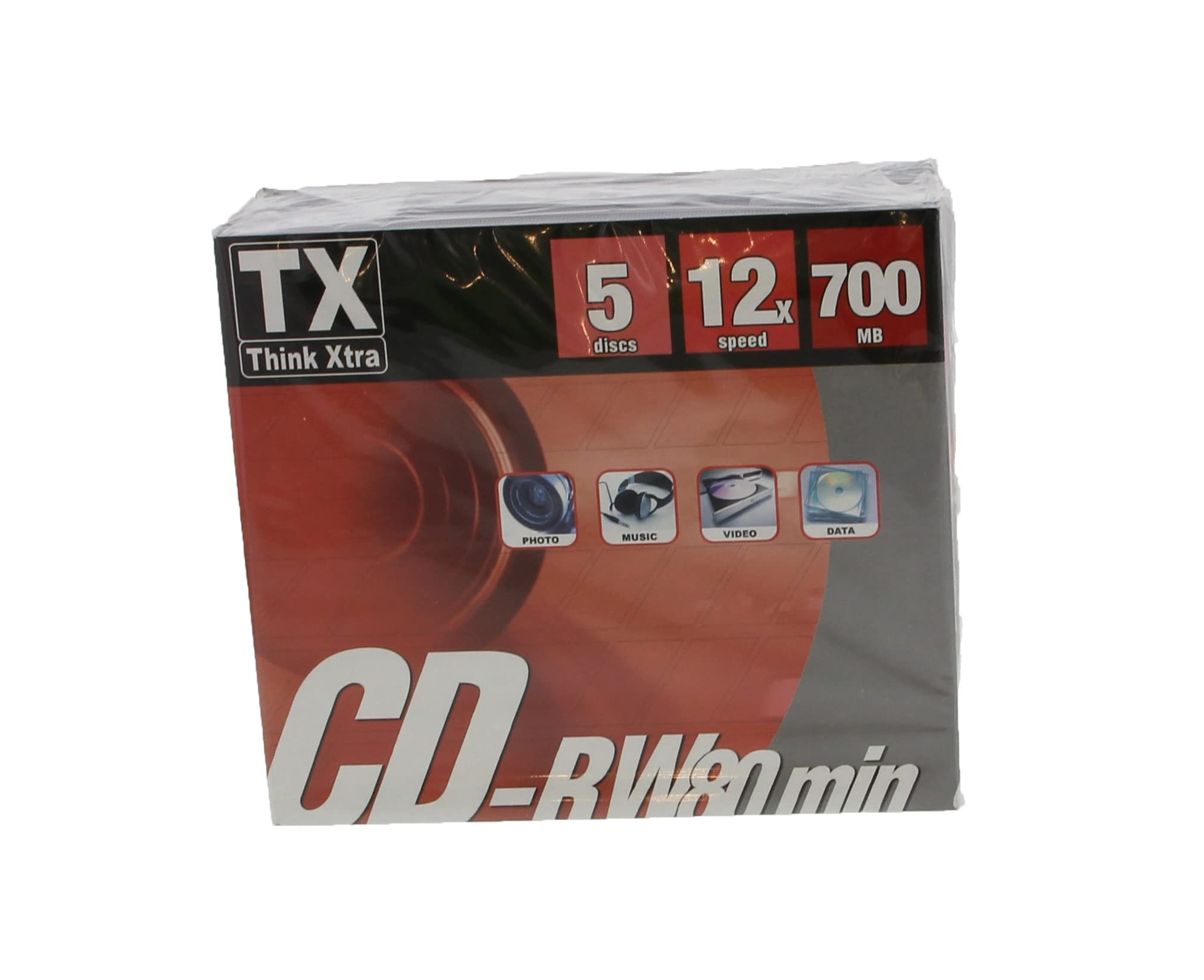 TX Think Xtra CD-RW 80 700 MB - Pack of 5