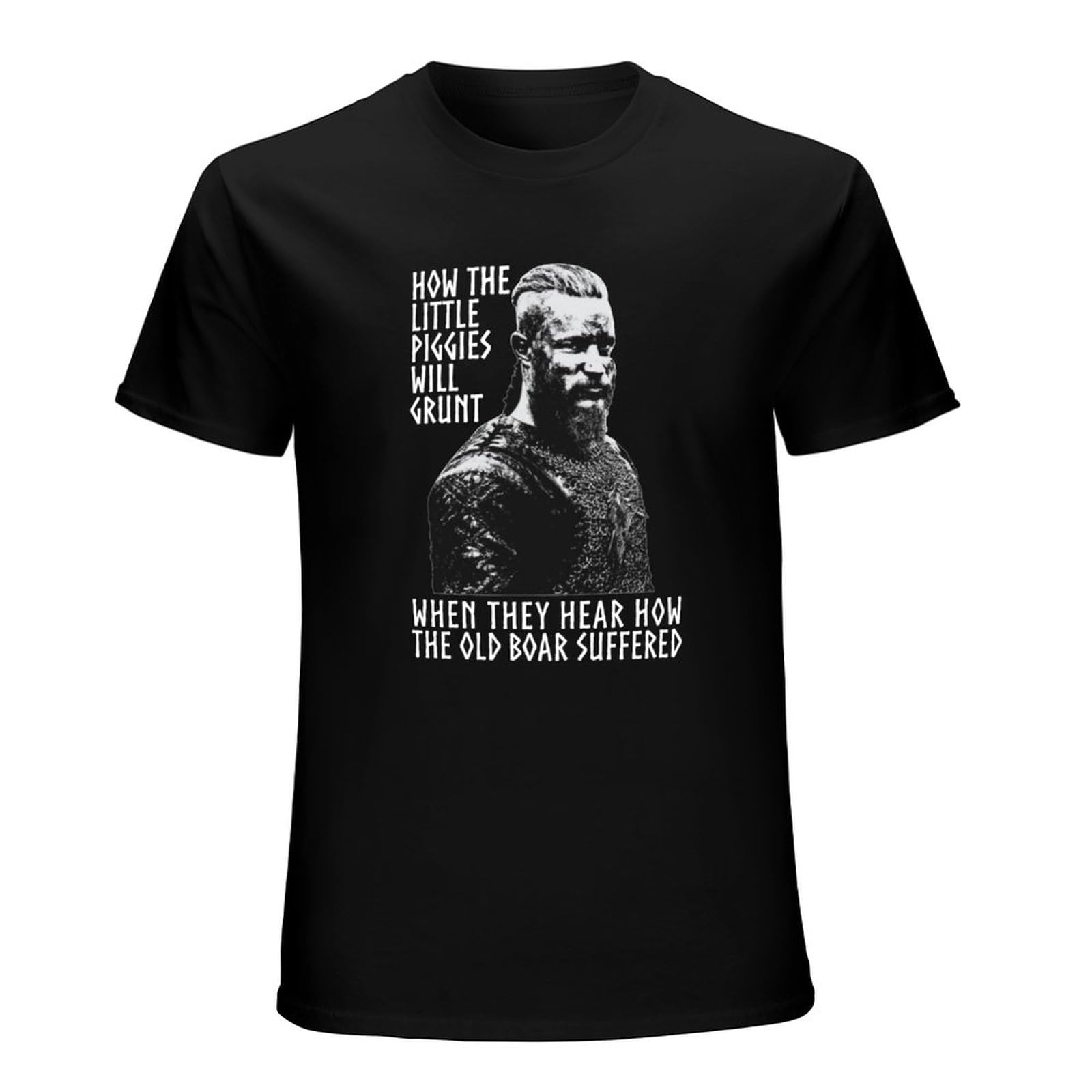 Congratulate Unisex Black Viking Ragnar Lothbrok How The Little Piggies Grunt Men's T-Shirt Tee L