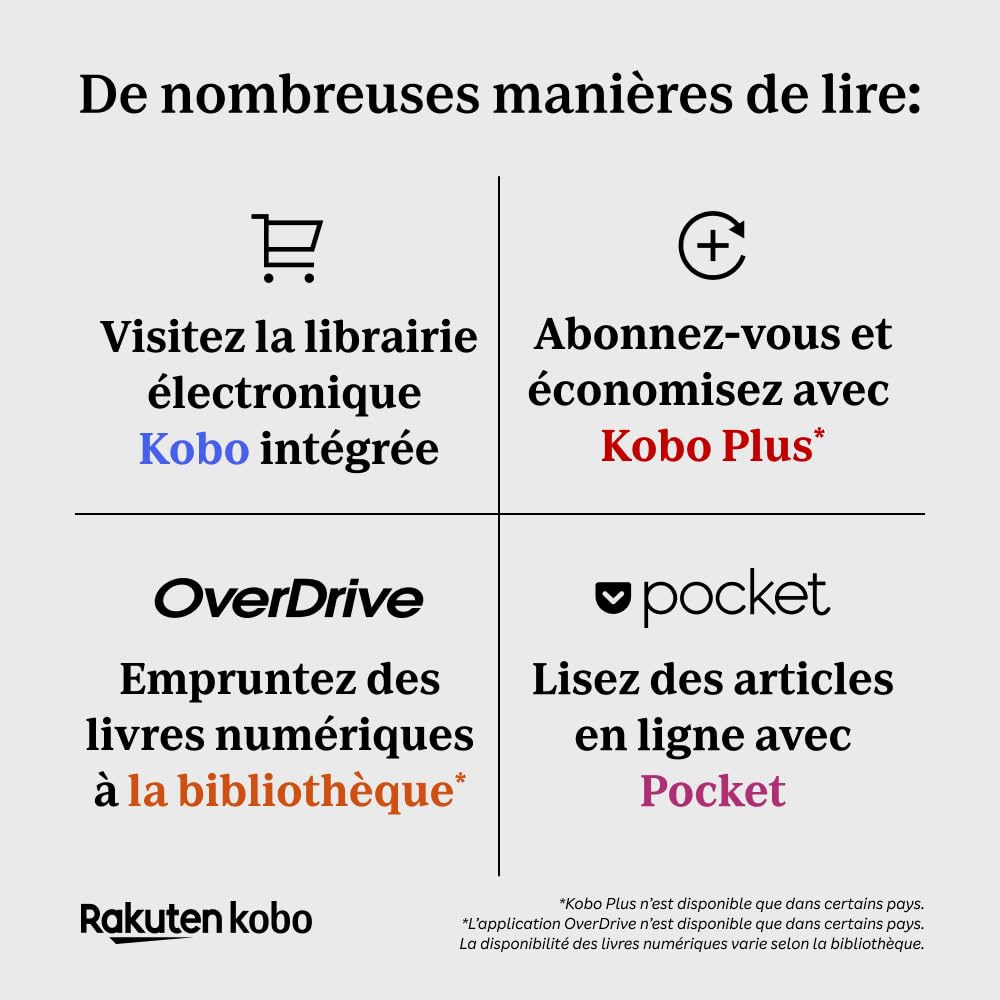 Kobo Clara Colour | Liseuse eBook Couleur | Écran Couleur E Ink Kaleido™ 3 sans Reflets de 6" | Option Mode Sombre | Étanche | Livres Audio | 16 Go de Stockage | Noir