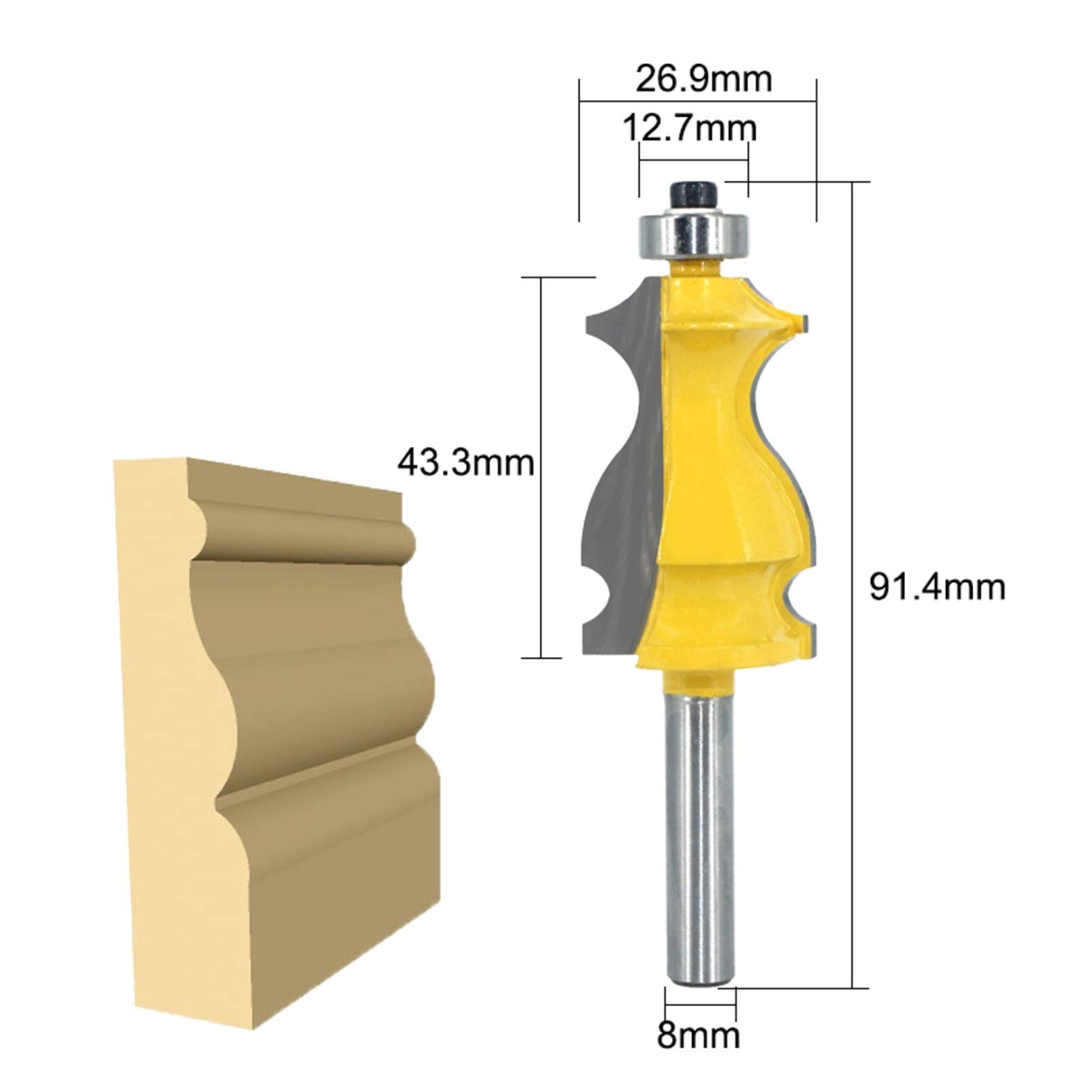 Xianglaa-bit de enrutador, 10 unids 8mm Shank Architectural Molding Handrail Router bits Set Base de Carcasa CNC Line Cutters Cutters Face Mill