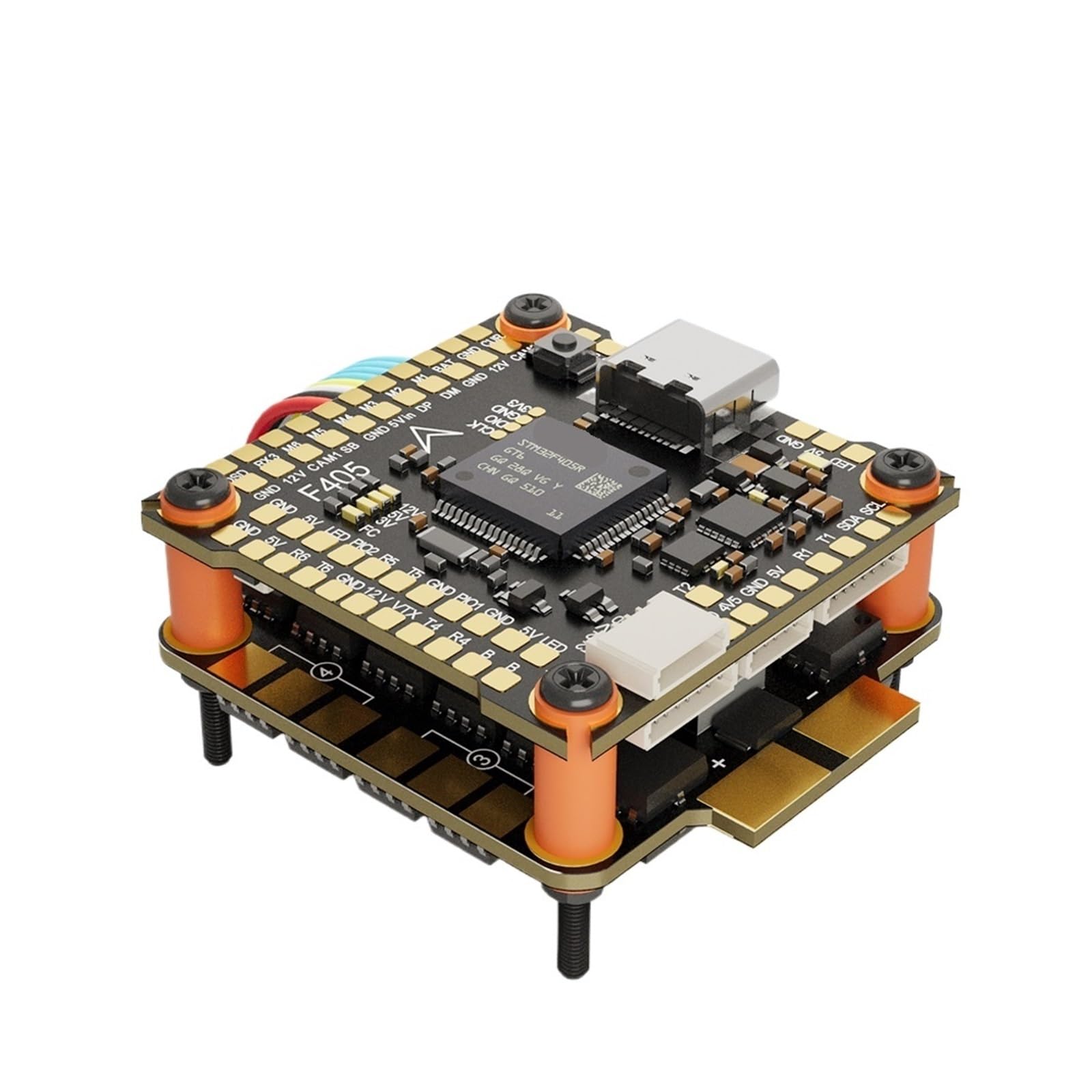 30,5x30,5mm Flight Controller ESC Stack für RC-Drohne | Flugsteuerung und ESC-Stack aus Metall für RC-Drohnen und Flugzeug Aufbau oder Reparatur(F722 FC)