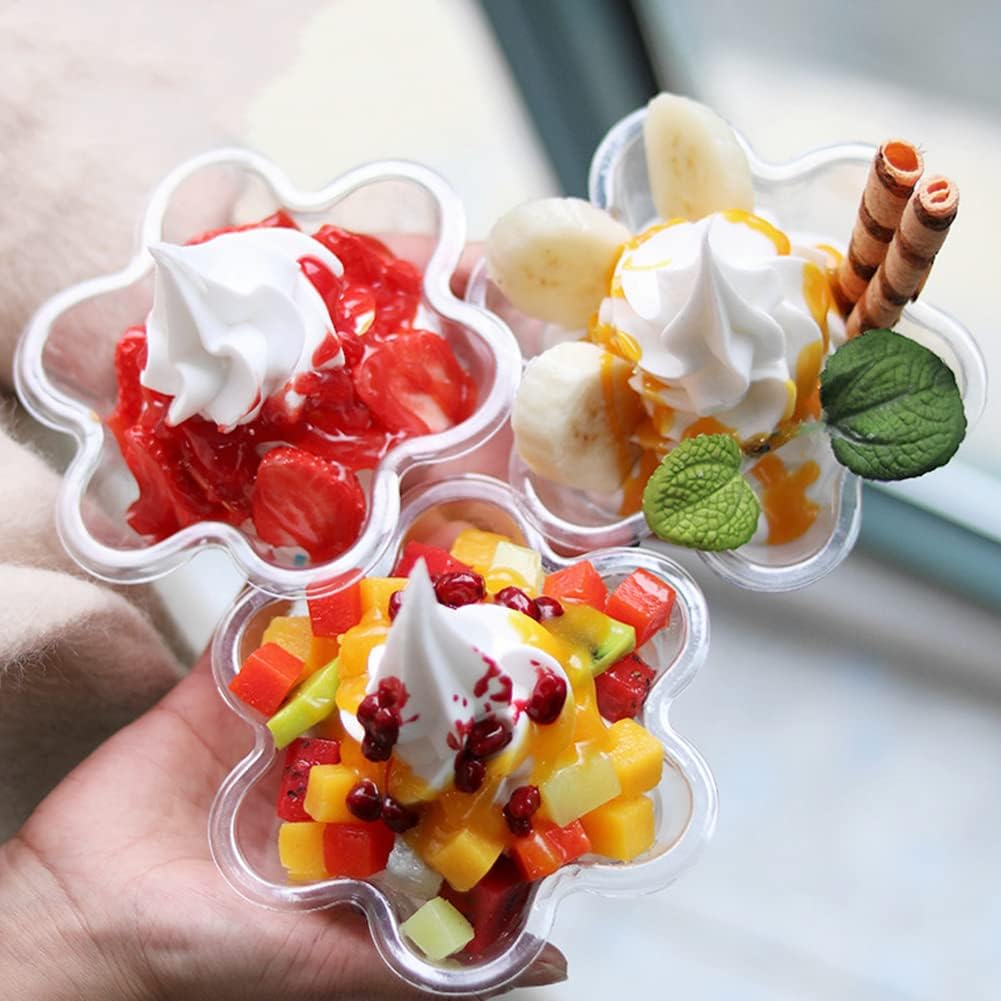TOFLEN 50 Pack 8 oz Dessert Cups with Spoons