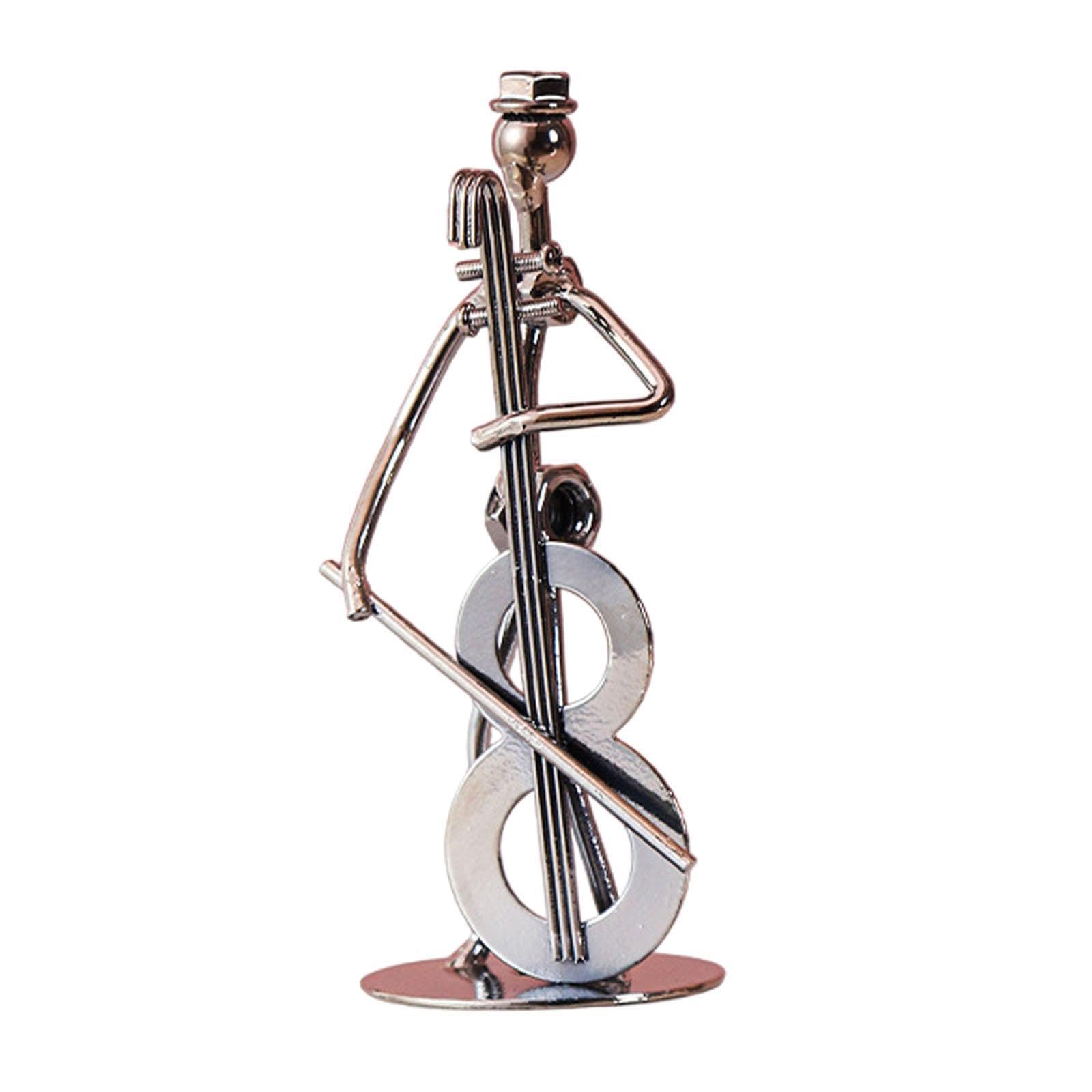 PIXZCSA Add Of Elegance To Space Art Sculpture Bookshelf Decor Statement Piece For Any Room Musical Man Statue Study Room, Cello, 5x13cm