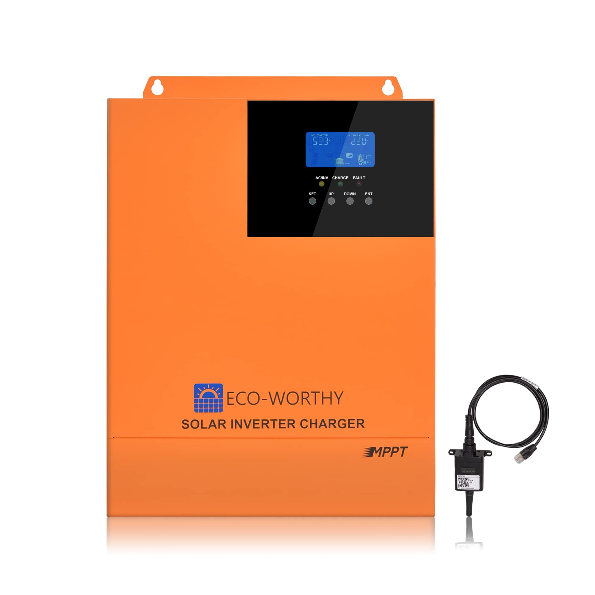 ECO-WORTHY Inverter ibrido 48 V 5000 W a onda sinusoidale pura + MPPT 80 A regolatore di carica solare DC a 220 V/230 V AC inverter solare per camper casa sistema solare completo