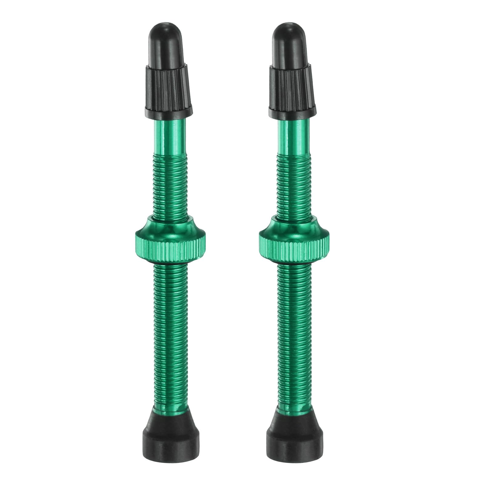 sourcing map 2pcs Tubeless Valve Stems 60mm Aluminum Alloy Tubeless Valve Super Light No Leak Durable Valve Stem Caps Multiple Color & Size Fit Most Bicycle Tubeless Rims Pair, Green — image 1