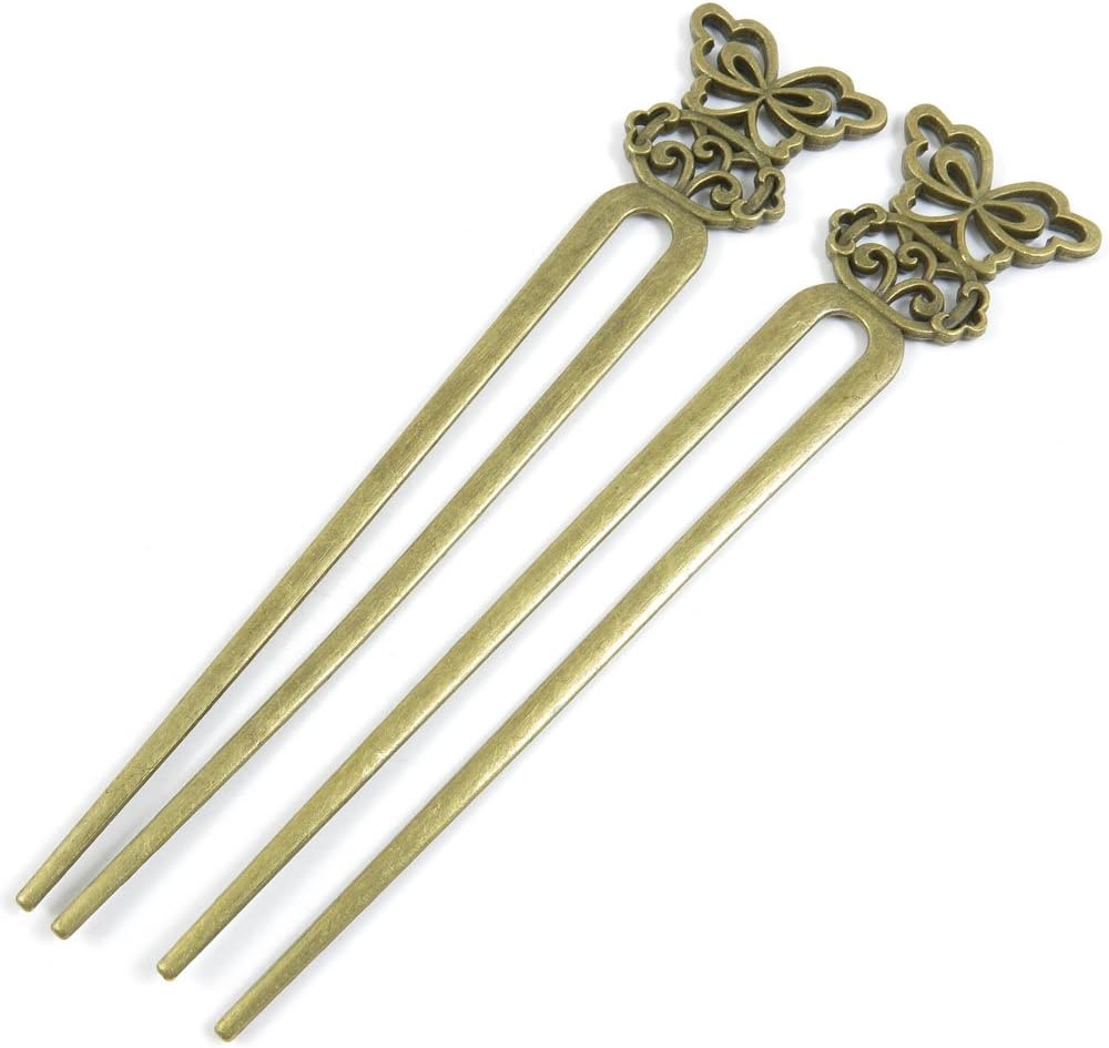 5 PCS Jewelry Making Head Pins Ancient Antique Bronze Fashion Jewelry Making Crafting Charms Findings Bulk for Bracelet Necklace Pendant A04219 Hairpin Head Pins
