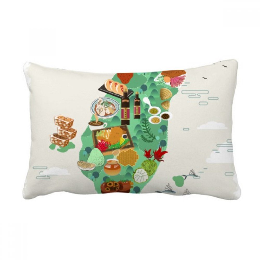 Coussin lombaire Taiwan Foods 40x60 cm oreiller décoratif multicolore pour canapé de salon