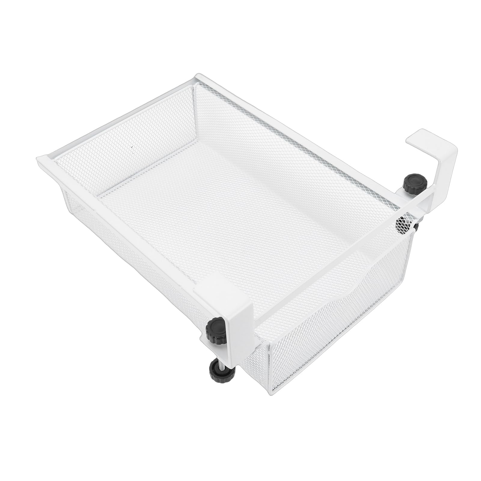 Organizer per Cassetti Sotto la Scrivania, Soluzione di (Bianco | Installazione semplice, nessun danno alla superficie, spazio di archiviazione versatile, materiale in ferro resistente, si