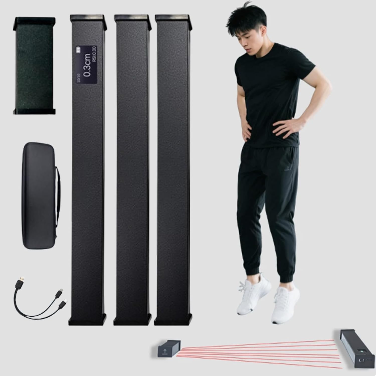 Probador de salto vertical: dispositivo de medición de salto para evaluación de fitness, seguimiento en tiempo real, herramienta de entrenamiento fácil de usar para mejorar el rendimiento y los